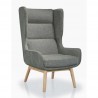 Manhattan Comfort Sampson Graphite and Natural Twill Accent Chair 