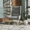 Manhattan Comfort Sampson Graphite and Natural Twill Accent Chair - Manhattan Comfort Sampson Graphite and Natural Twill Accent Chair