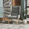 Manhattan Comfort Sampson Graphite and Natural Twill Accent Chair