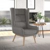 Manhattan Comfort Sampson Graphite and Natural Twill Accent Chair Outdoor