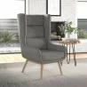 Manhattan Comfort Sampson Graphite and Natural Twill Accent Chair Outdoor - Manhattan Comfort Sampson Graphite and Natural Twill Accent Chair Outdoor