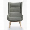 Manhattan Comfort Sampson Graphite and Natural Twill Accent Chair Front