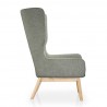 Manhattan Comfort Sampson Graphite and Natural Twill Accent Chair Side