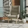 Manhattan Comfort Sampson Wheat and Natural Twill Accent Chair - Manhattan Comfort Sampson Wheat and Natural Twill Accent Chair