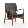 Manhattan Comfort Bradley Charcoal and Walnut Linen Weave Accent Chair Front