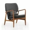 Manhattan Comfort Bradley Charcoal and Walnut Linen Weave Accent Chair Front - Manhattan Comfort Bradley Charcoal and Walnut Linen Weave Accent Chair Front