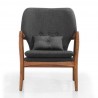 Manhattan Comfort Bradley Charcoal and Walnut Linen Weave Accent Chair Front