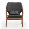 Manhattan Comfort Bradley Charcoal and Walnut Linen Weave Accent Chair Front - Manhattan Comfort Bradley Charcoal and Walnut Linen Weave Accent Chair Front