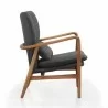 Manhattan Comfort Bradley Charcoal and Walnut Linen Weave Accent Chair Side - Manhattan Comfort Bradley Charcoal and Walnut Linen Weave Accent Chair Side