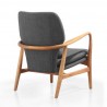 Manhattan Comfort Bradley Charcoal and Walnut Linen Weave Accent Chair Back