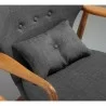 Manhattan Comfort Bradley Charcoal and Walnut Linen Weave Accent Chair Closeup - Manhattan Comfort Bradley Charcoal and Walnut Linen Weave Accent Chair Closeup