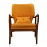Manhattan Comfort Bradley Yellow and Walnut Linen Weave Accent Chair Front