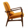 Manhattan Comfort Bradley Yellow and Walnut Linen Weave Accent Chair Side