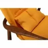 Manhattan Comfort Bradley Yellow and Walnut Linen Weave Accent Chair Closeup - Manhattan Comfort Bradley Yellow and Walnut Linen Weave Accent Chair Closeup