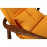 Manhattan Comfort Bradley Yellow and Walnut Linen Weave Accent Chair Closeup