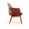 Manhattan Comfort Cronkite Brown and Walnut Faux Leather Accent Chair Side