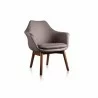 Manhattan Comfort Cronkite Grey and Walnut Twill Accent Chair - Manhattan Comfort Cronkite Grey and Walnut Twill Accent Chair