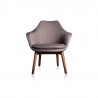 Manhattan Comfort Cronkite Grey and Walnut Twill Accent Chair Front