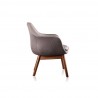 Manhattan Comfort Cronkite Grey and Walnut Twill Accent Chair Side