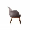 Manhattan Comfort Cronkite Grey and Walnut Twill Accent Chair Side - Manhattan Comfort Cronkite Grey and Walnut Twill Accent Chair Side