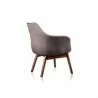 Manhattan Comfort Cronkite Grey and Walnut Twill Accent Chair Back - Manhattan Comfort Cronkite Grey and Walnut Twill Accent Chair Back
