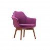 Manhattan Comfort Cronkite Plum and Walnut Twill Accent Chair