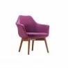 Manhattan Comfort Cronkite Plum and Walnut Twill Accent Chair - Manhattan Comfort Cronkite Plum and Walnut Twill Accent Chair