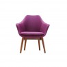 Manhattan Comfort Cronkite Plum and Walnut Twill Accent Chair Front