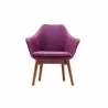 Manhattan Comfort Cronkite Plum and Walnut Twill Accent Chair Front - Manhattan Comfort Cronkite Plum and Walnut Twill Accent Chair Front