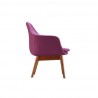 Manhattan Comfort Cronkite Plum and Walnut Twill Accent Chair Side