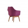 Manhattan Comfort Cronkite Plum and Walnut Twill Accent Chair Back