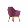 Manhattan Comfort Cronkite Plum and Walnut Twill Accent Chair Back - Manhattan Comfort Cronkite Plum and Walnut Twill Accent Chair Back