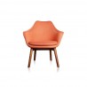 Manhattan Comfort Cronkite Orange and Walnut Twill Accent Chair Front