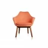 Manhattan Comfort Cronkite Orange and Walnut Twill Accent Chair Front - Manhattan Comfort Cronkite Orange and Walnut Twill Accent Chair Front