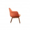Manhattan Comfort Cronkite Orange and Walnut Twill Accent Chair Side