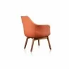 Manhattan Comfort Cronkite Orange and Walnut Twill Accent Chair Back - Manhattan Comfort Cronkite Orange and Walnut Twill Accent Chair Back