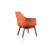 Manhattan Comfort Cronkite Orange and Walnut Twill Accent Chair Back