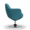 Manhattan Comfort Caisson Blue and Polished Chrome Twill Swivel Accent Chair - Manhattan Comfort Caisson Blue and Polished Chrome Twill Swivel Accent Chair