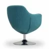 Manhattan Comfort Caisson Blue and Polished Chrome Twill Swivel Accent Chair Back - Manhattan Comfort Caisson Blue and Polished Chrome Twill Swivel Accent Chair Back