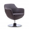 Manhattan Comfort Caisson Grey and Polished Chrome Twill Swivel Accent Chair