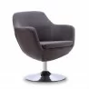 Manhattan Comfort Caisson Grey and Polished Chrome Twill Swivel Accent Chair - Manhattan Comfort Caisson Grey and Polished Chrome Twill Swivel Accent Chair