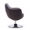 Manhattan Comfort Caisson Grey and Polished Chrome Twill Swivel Accent Chair Side