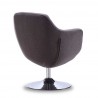 Manhattan Comfort Caisson Grey and Polished Chrome Twill Swivel Accent Chair Back