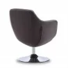 Manhattan Comfort Caisson Grey and Polished Chrome Twill Swivel Accent Chair Back - Manhattan Comfort Caisson Grey and Polished Chrome Twill Swivel Accent Chair Back