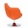 Manhattan Comfort Caisson Orange and Polished Chrome Faux Leather Swivel Accent Chair Side