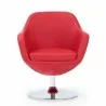 Manhattan Comfort Caisson Red and Polished Chrome Faux Leather Swivel Accent Chair Front - Manhattan Comfort Caisson Red and Polished Chrome Faux Leather Swivel Accent Chair Front