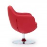 Manhattan Comfort Caisson Red and Polished Chrome Faux Leather Swivel Accent Chair Side