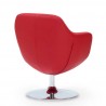 Manhattan Comfort Caisson Red and Polished Chrome Faux Leather Swivel Accent Chair Back