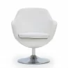 Manhattan Comfort Caisson White and Polished Chrome Faux Leather Swivel Accent Chair Front - Manhattan Comfort Caisson White and Polished Chrome Faux Leather Swivel Accent Chair Front