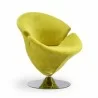 Manhattan Comfort Tulip Swivel Accent Chair in Multi Color Green Front - Manhattan Comfort Tulip Swivel Accent Chair in Multi Color Green Front